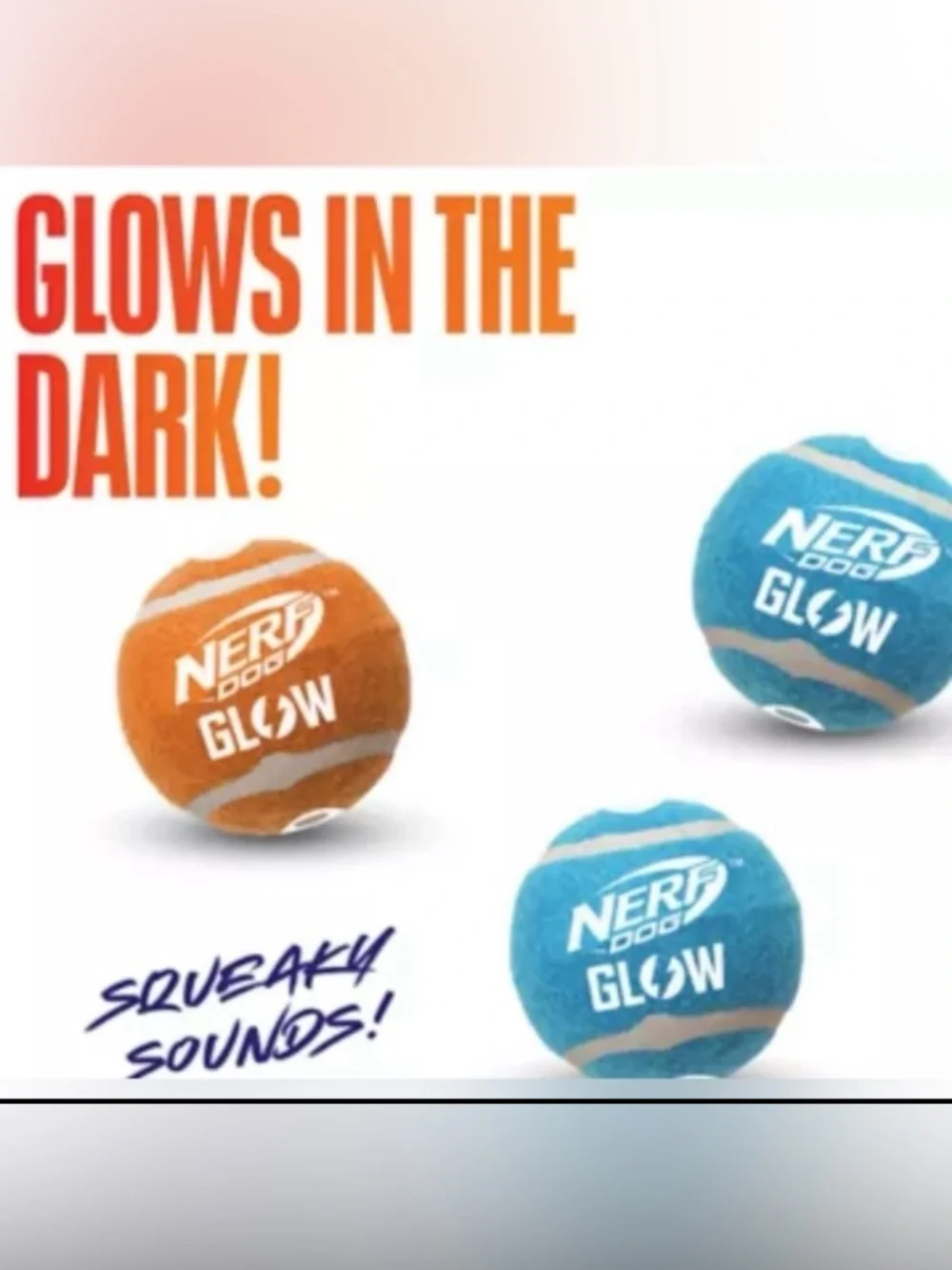 Nerf Dog™ Glow Squeak Bubble Bone, Nerf Dog Glow Football & Nerf Dog Glow Balls